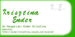 krisztina ender business card